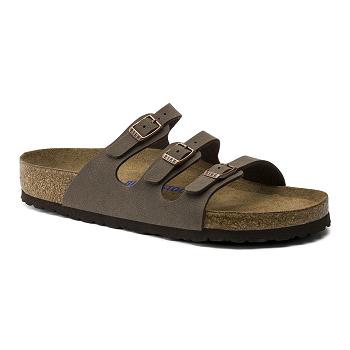 Dámské Florida Birkenstock Soft Footbed Birkibuc Béžový | CZ 45ZUT